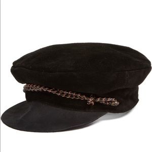Britton black suede and leather Kayla hat